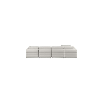 Beckham Beige Durable Linen Textured Fabric Modular Sectional