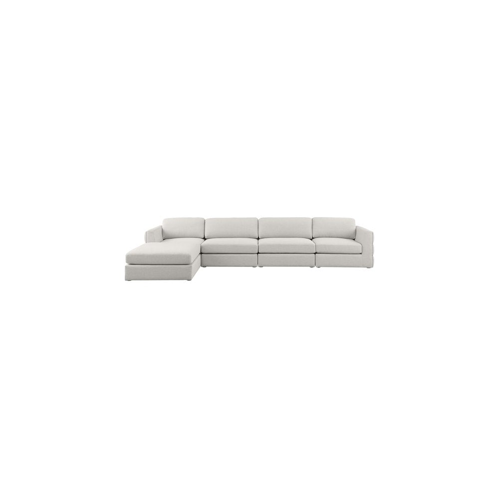 Beckham Beige Durable Linen Textured Fabric Modular Sectional