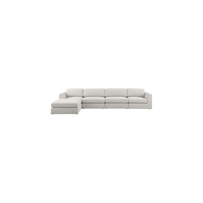 Beckham Beige Durable Linen Textured Fabric Modular Sectional