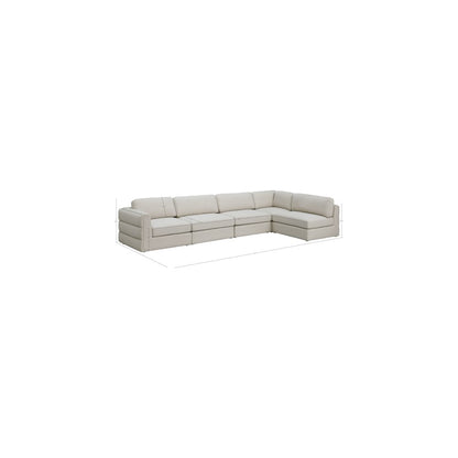 Beckham Beige Durable Linen Textured Fabric Modular Sectional
