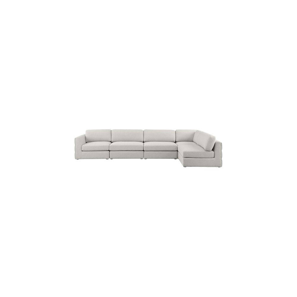 Beckham Beige Durable Linen Textured Fabric Modular Sectional