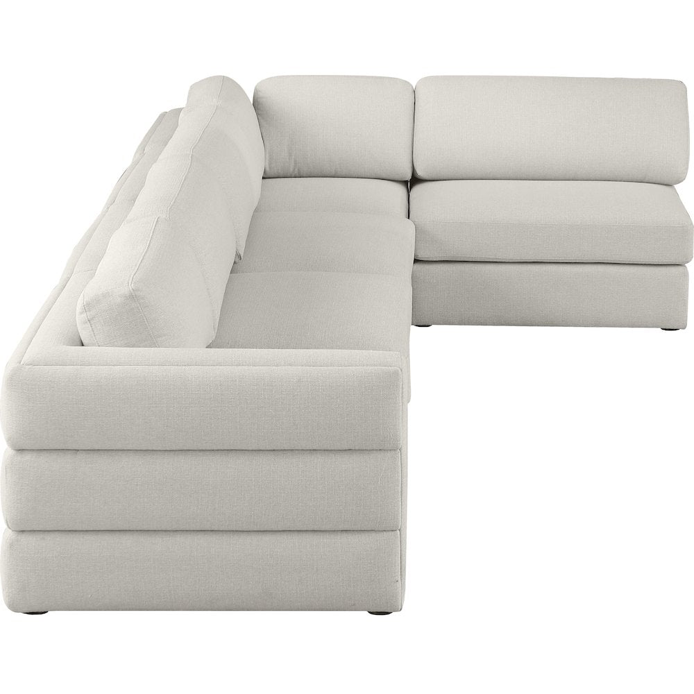 Beckham Beige Durable Linen Textured Fabric Modular Sectional