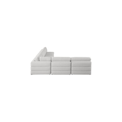 Beckham Beige Durable Linen Textured Fabric Modular Sectional