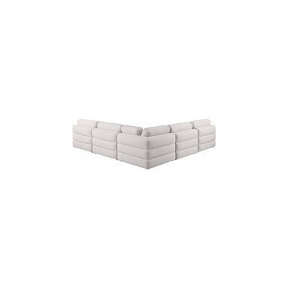 Beckham Beige Durable Linen Textured Fabric Modular Sectional