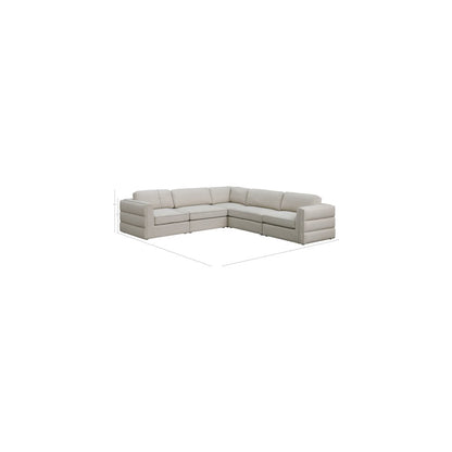 Beckham Beige Durable Linen Textured Fabric Modular Sectional