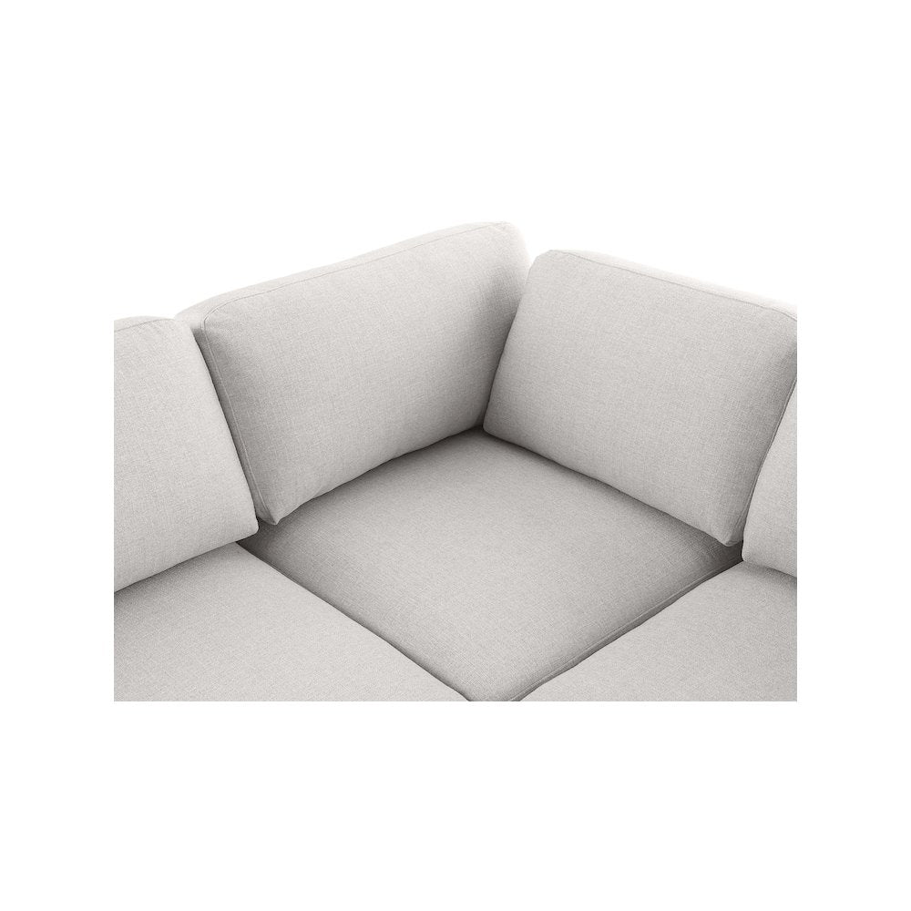 Beckham Beige Durable Linen Textured Fabric Modular Sectional