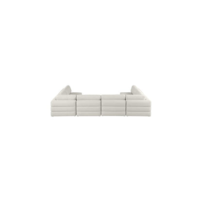 Beckham Beige Durable Linen Textured Fabric Modular Sectional