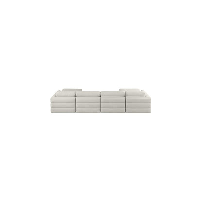 Beckham Beige Durable Linen Textured Fabric Modular Sectional