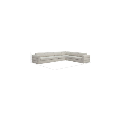 Beckham Beige Durable Linen Textured Fabric Modular Sectional
