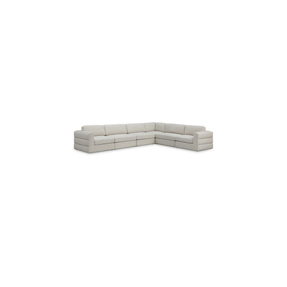 Beckham Beige Durable Linen Textured Fabric Modular Sectional
