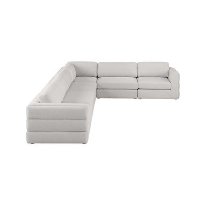Beckham Beige Durable Linen Textured Fabric Modular Sectional