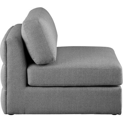 Beckham Grey Durable Linen Textured Fabric Armless