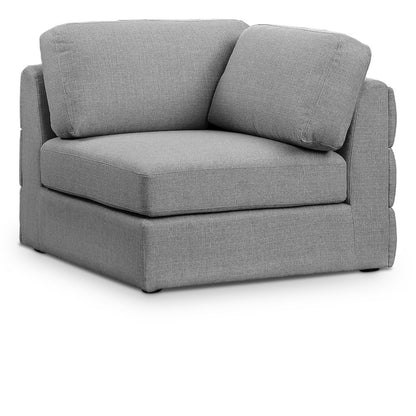 Beckham Grey Durable Linen Textured Fabric Corner
