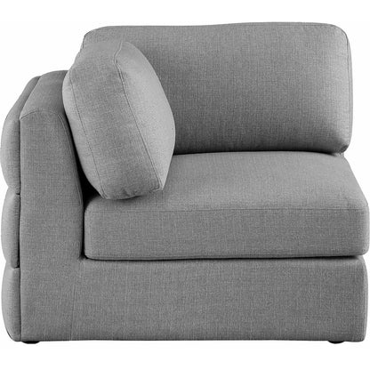 Beckham Grey Durable Linen Textured Fabric Corner
