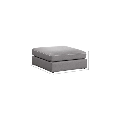 Beckham Grey Durable Linen Textured Fabric Ottoman