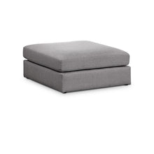 Beckham Grey Durable Linen Textured Fabric Ottoman