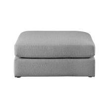 Beckham Grey Durable Linen Textured Fabric Ottoman