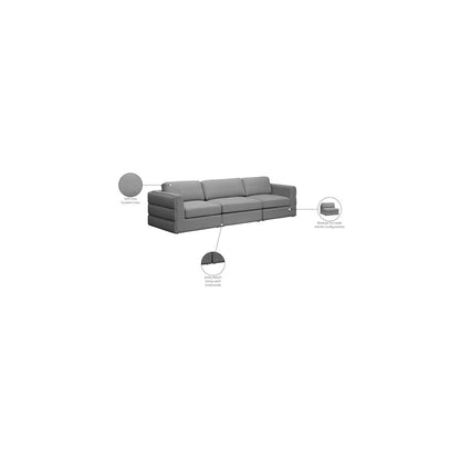 Beckham Grey Durable Linen Textured Fabric Modular Sofa
