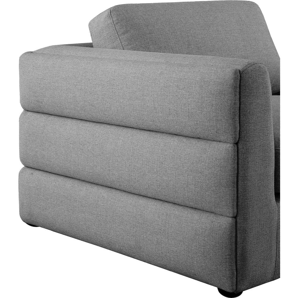 Beckham Grey Durable Linen Textured Fabric Modular Sofa