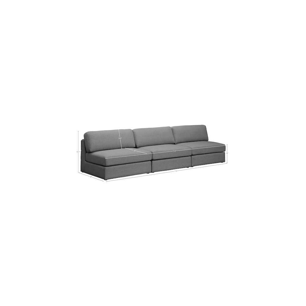 Beckham Grey Durable Linen Textured Fabric Modular Sofa