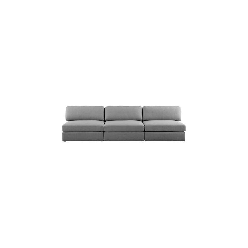Beckham Grey Durable Linen Textured Fabric Modular Sofa