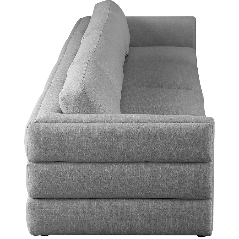 Beckham Grey Durable Linen Textured Fabric Modular Sofa