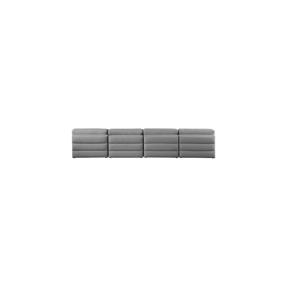 Beckham Grey Durable Linen Textured Fabric Modular Sofa