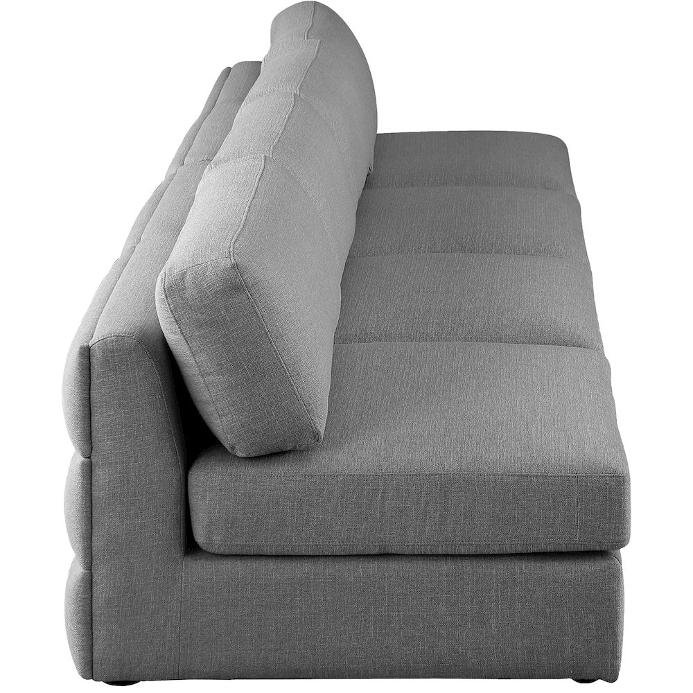 Beckham Grey Durable Linen Textured Fabric Modular Sofa