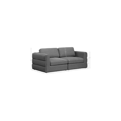 Beckham Grey Durable Linen Textured Fabric Modular Sofa