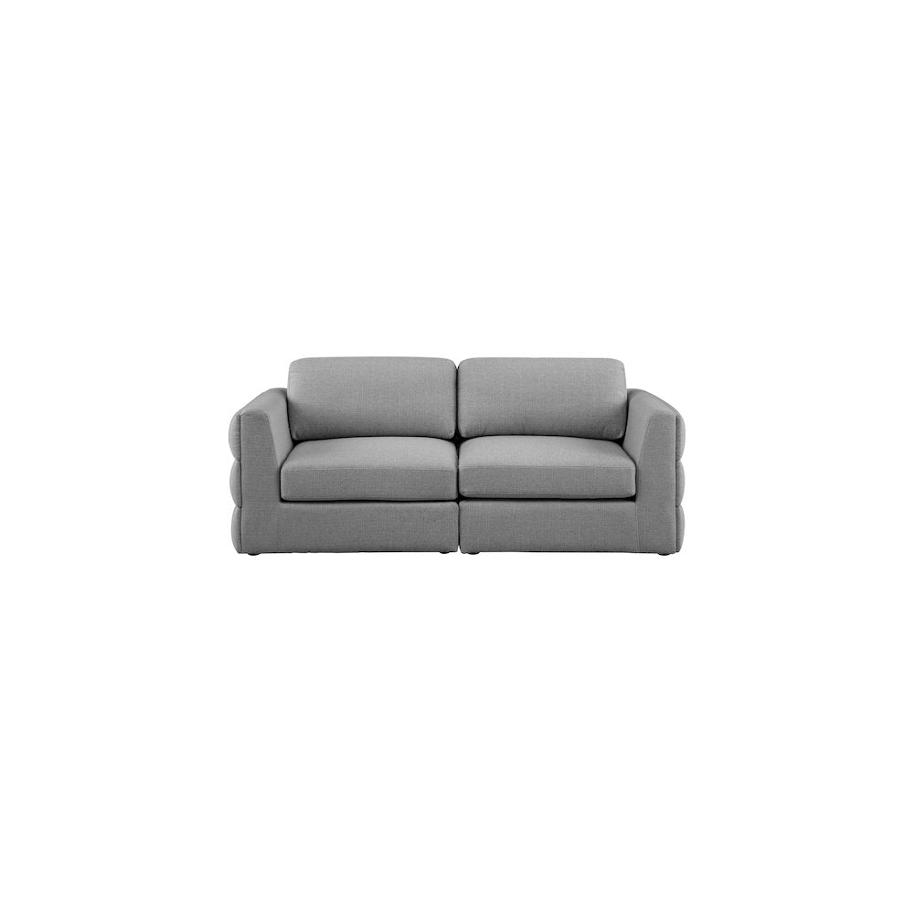 Beckham Grey Durable Linen Textured Fabric Modular Sofa