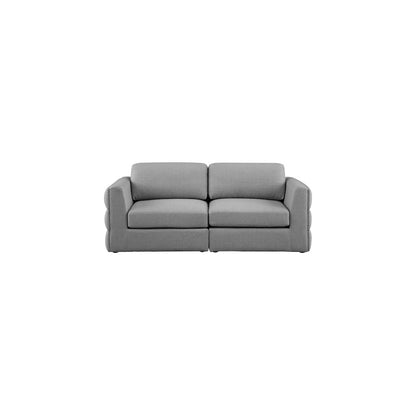 Beckham Grey Durable Linen Textured Fabric Modular Sofa