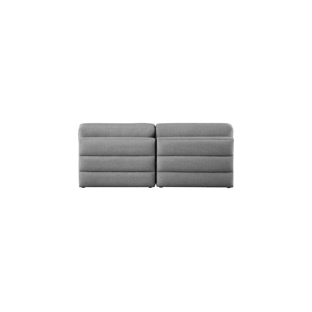 Beckham Grey Durable Linen Textured Fabric Modular Sofa