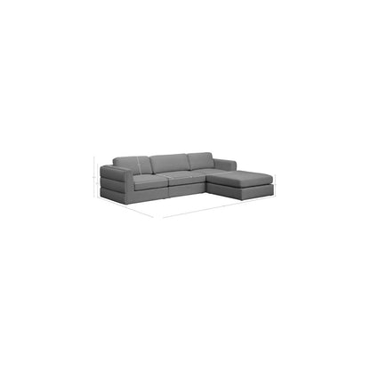 Beckham Grey Durable Linen Textured Fabric Modular Sectional