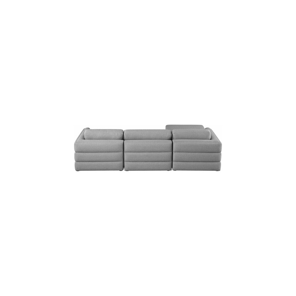 Beckham Grey Durable Linen Textured Fabric Modular Sectional