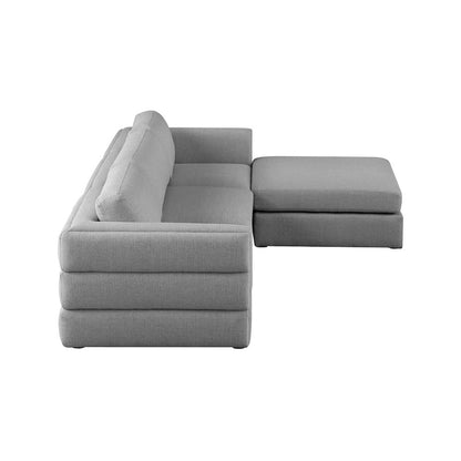 Beckham Grey Durable Linen Textured Fabric Modular Sectional