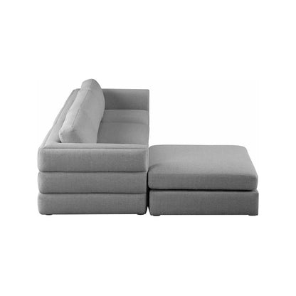 Beckham Grey Durable Linen Textured Fabric Modular Sectional