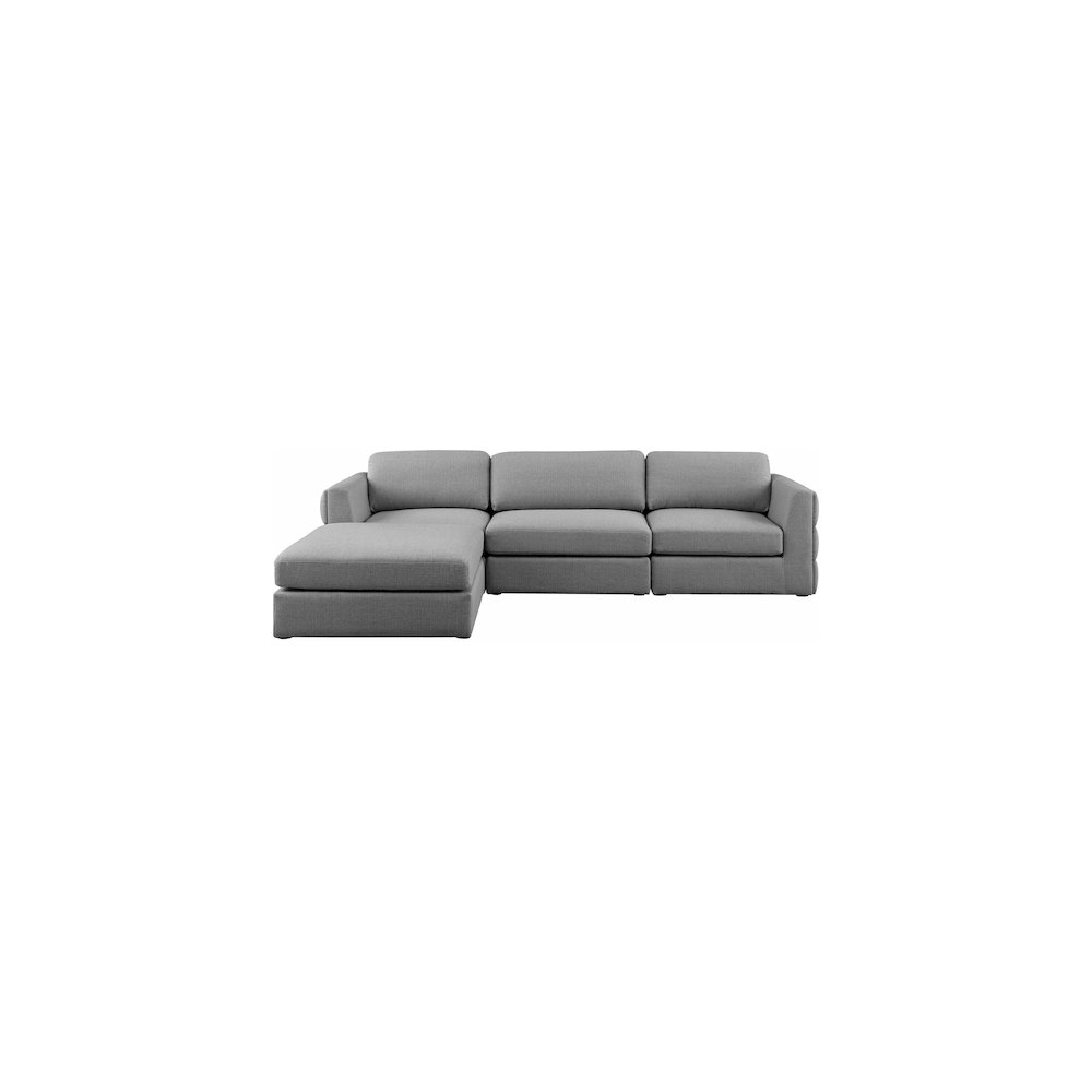 Beckham Grey Durable Linen Textured Fabric Modular Sectional