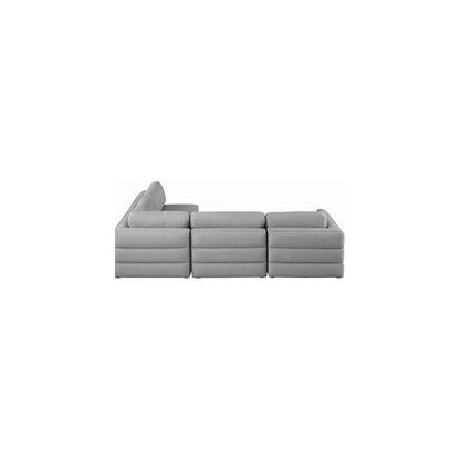 Beckham Grey Durable Linen Textured Fabric Modular Sectional