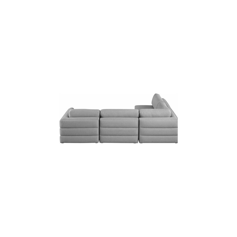 Beckham Grey Durable Linen Textured Fabric Modular Sectional