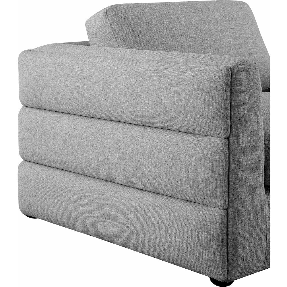 Beckham Grey Durable Linen Textured Fabric Modular Sectional