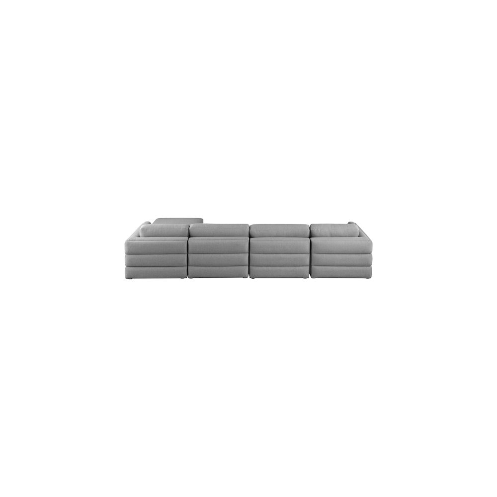 Beckham Grey Durable Linen Textured Fabric Modular Sectional
