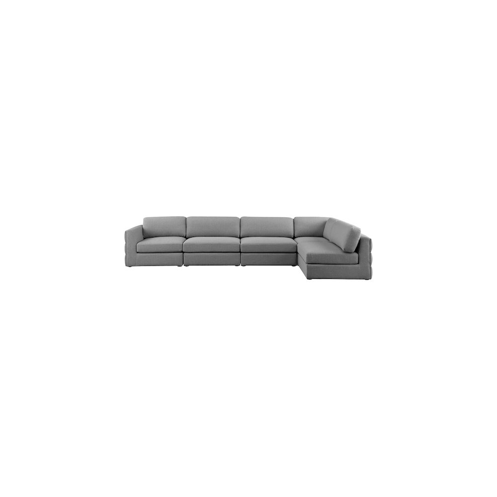 Beckham Grey Durable Linen Textured Fabric Modular Sectional
