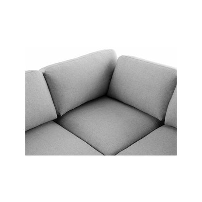 Beckham Grey Durable Linen Textured Fabric Modular Sectional