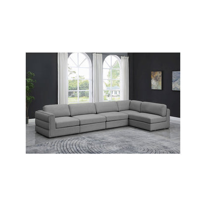 Beckham Grey Durable Linen Textured Fabric Modular Sectional
