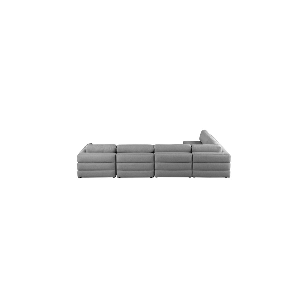Beckham Grey Durable Linen Textured Fabric Modular Sectional