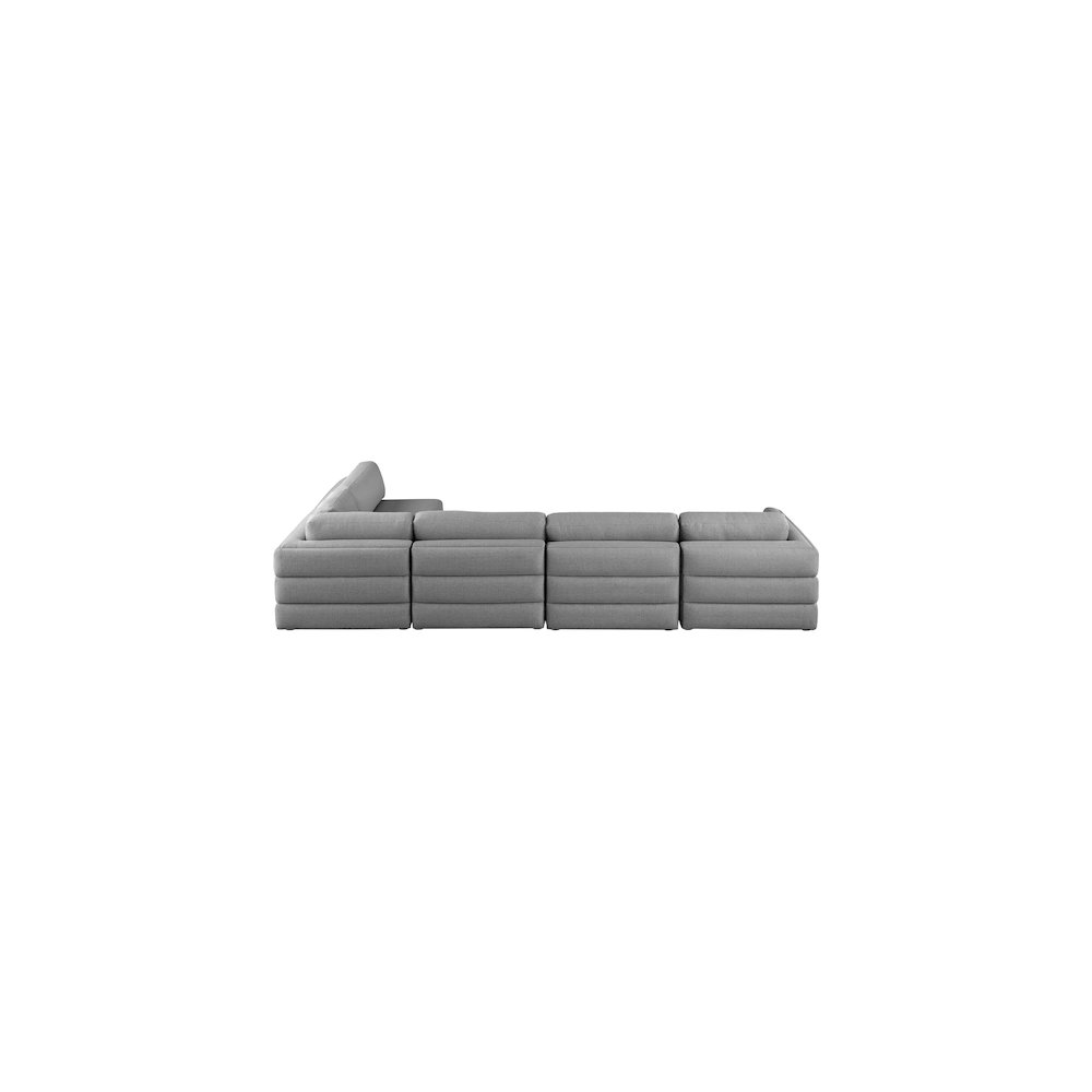 Beckham Grey Durable Linen Textured Fabric Modular Sectional