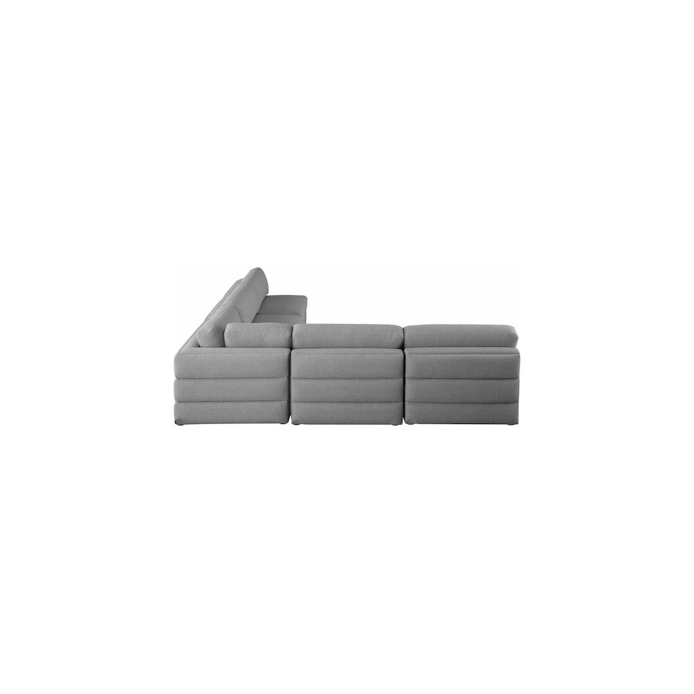 Beckham Grey Durable Linen Textured Fabric Modular Sectional