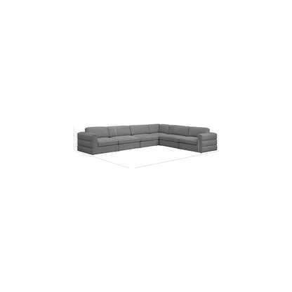 Beckham Grey Durable Linen Textured Fabric Modular Sectional