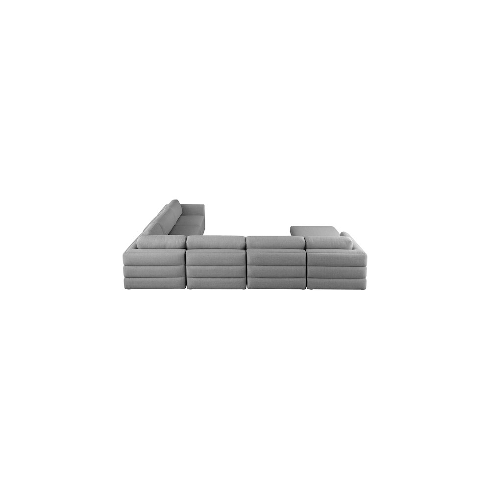 Beckham Grey Durable Linen Textured Fabric Modular Sectional