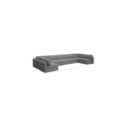 Beckham Grey Durable Linen Textured Fabric Modular Sectional